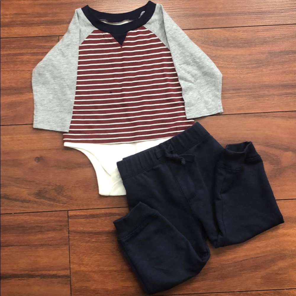 🛎 Old Navy Long Sleeve Bodysuit Grey, Burgundy, Blue (SALE!) (0-3 Months)